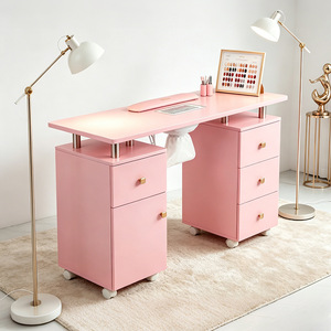 Table de manucure avec repose-mains et collecteur de poussière, bureau de maquillage haut de gamme pour salon de manucure, spa de beauté et studio professionnel - Product Image 2