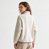 Sudadera de invierno personalizada nueva para mujer con cremallera de un cuarto, suéter cálido de forro polar, suéter informal con media cremallera para entrenamiento
