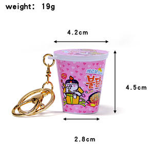 Shin Ramyun <span class=keywords><strong>turchia</strong></span> Noodles simulazione onda imballaggio ciondolo plastica cibo giocattolo capsula Pvc borsa portachiavi accessorio portachiavi portachiavi - Product Image 6