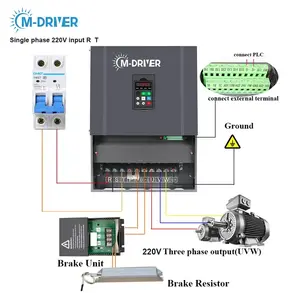 3 phase 220v 60hz input three phase 220v output 22kw vfd 30hp speed drive for pump system