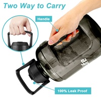 Bouteille d'Eau de Sport en Plastique PETG de 2,2 L (Demi-Gallon) Personnalisable avec Logo, pour la Gym et le Fitness, avec Indicateurs de Temps