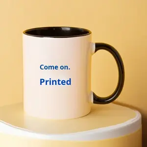 Mug sublimasi warna ganda keramik 11oz pegangan warna bagian dalam cangkir kado Transfer panas gambar foto cetak - Product Image 6