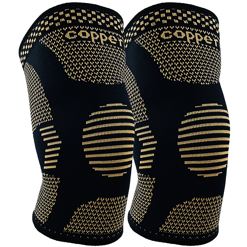 Спортивный бандаж на колено, силиконовый компрессионный наколенник, поддержка унисекс, для тренажерного зала, тяжелой атлетики, тренировок, медный наколенник, защита