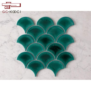 Azulejo de Cerámica de Lujo Coral Bay, Color <span class=keywords><strong>Rosa</strong></span> Brillante, Diseño de Escamas de Pescado, para Pared de Baño - Product Image 4