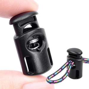 Bloqueur de cordon en plastique noir à ressort, à trou unique, <span class=keywords><strong>pour</strong></span> paracorde, cordon de serrage, cordon, lanière et lacet de chaussure - Product Image 5