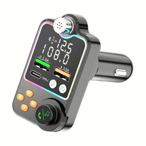 Car Wireless 5.0 FM Transmitter Quick Charge Key Bass <b>Mp3</b> <b>Player</b> Dual <b>USB</b> Display Audio <b>Player</b> Car Charger - Product Image 1