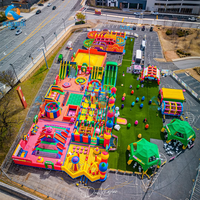Grand Funbox extérieur plus grand château gonflable parcours d'obstacles avec toboggans adulte Sport jeu parc d'attractions aire de jeux fête