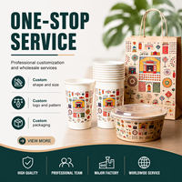 500ml-1500ml Biologisch afbreekbare voedselveilige papieren kraftverpakking met wegwerpdeksel voor fastfood, snacks, brood, koekjes, fruit en salades