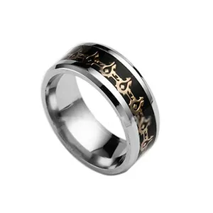 POYA Men Jewelry World of Warcraft anello in acciaio inossidabile, WOW Fans Rings fedi nuziali o anelli 8mm Bezel Setting N/A