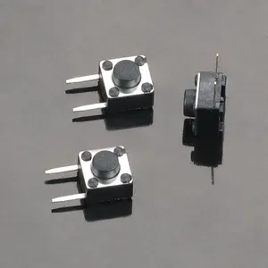 High Quality ABILKEEN 6*6mm Square Round Flat Head Tact Switch with Side 2 Terminals