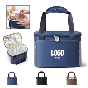 Sac à lunch isotherme en polyester bleu épais et tendance, réutilisable, élégant, toutes saisons, pour femmes et hommes, voyages, pique-niques - Product Image 2