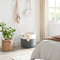 SONGMICS grande capacité pliable à la main panier de rangement maison vêtements sales coton corde panier à linge