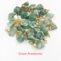 Collier Boucles d'Oreilles en Pierre Naturelle Irrégulière, Bijoux Pendentif Brut, Gemme Cristalline Brute, Pendentif Breloque Pierre de Naissance en Gros