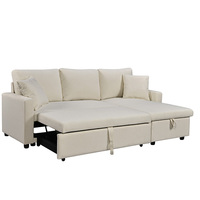 Canapé-lit convertible en tissu en forme de L, deux places, style européen, avec rangement, idéal pour salon et appartement – Offre spéciale OEM