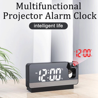Réveil numérique LED personnalisé avec miroir électronique, projecteur, mini projection, Wekker