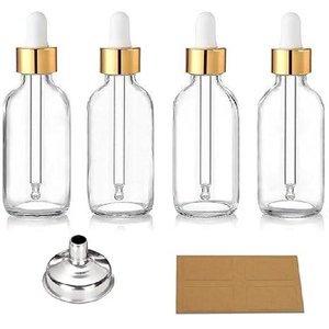 Flacon compte-gouttes en verre borosilicate 15ml 20ml 30ml 50ml 100ml Transparent Mat Blanc Givré Noir Ambre Or pour Sérum Essentiel Soin de la Peau - Product Image 4