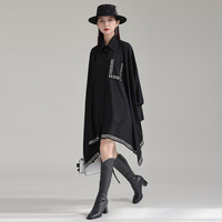Robes pour femmes Lady Elegant Personalized Irregular Rivet Dress Fashion New Casual Loose Long Sleeve Midi Dress