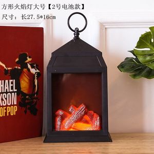 Lampe de Cheminée Déco Led Créative pour la Maison Lampe de Cheminée Simulation Décoration de Noël Lampe à Flamme de Maison Forme de Lanterne - Product Image 5