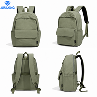 OEM ODM Sacs à dos scolaires durables en tissu polyester recyclé léger, imperméable, grande capacité, fermeture éclair, portables