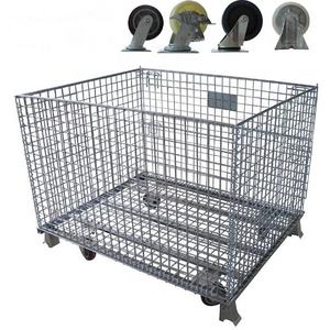Welded <strong>Gabion</strong> Storage Cage with Wheels Square Mesh Galvanized <strong>Steel</strong> Wire for Warehouse Use Cutting &amp; Bending Services - Product Image 1