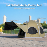 Dôme gonflable de 4,5 m de diamètre en Oxford avec poêle, ouverture pour climatiseur, hublot d'observation, auvent occultant et imperméable