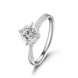 0.5ct F VVS IGI 18k Gold D-F Color Lab Grown Diamond CVD Diamond anello di fidanzamento per donna