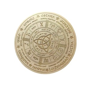 6IN fait à la main bois pendule planche bois brûlé grille spirituelle guérison pyrogravure Lotus Mandala autel mur accrocher en bois Divination - Product Image 4