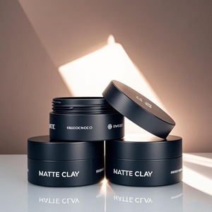 PET Plastic 80ml Matte Black <b>Empty</b> Cosmetic <b>Jar</b> for Beauty Creams with Custom Logo Printing and Labeling Packaging - Product Image 1