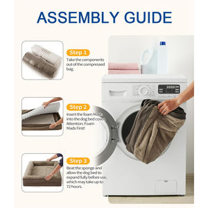 Ortho pä disches Haustier bett für große Hunde Wasch barer abnehmbarer Bezug mit Eier kisten schaum Wasserdichtes Futter Boden Stütz kissen Bett - Product Image 5