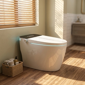 990 <span class=keywords><strong>Toilette</strong></span> intelligente de haute qualité avec réservoir, commande vocale IA avancée, fonctionnement mains libres automatique, séchage à l'air, veilleuse et bouclier en mousse - Product Image 1