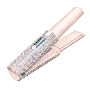 Nieuwe Professionele Draagbare Haarstyling Tool Strass Brengen Platte Ijzeren Negatieve Ion Stijltang En Krultang 2 In 1