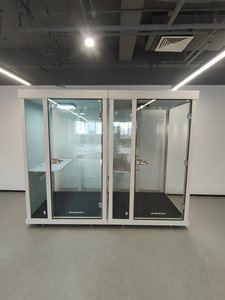 Cabine téléphonique de bureau moderne <span class=keywords><strong>insonorisée</strong></span> 45 dB, pliable et modulaire en métal et verre trempé pour bureaux et immeubles de bureaux - Product Image 3