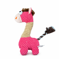 Jouet à mâcher interactif pour chien en forme de girafe, en peluche, avec queue en corde, pour petits et moyens chiens, pour le nettoyage des dents