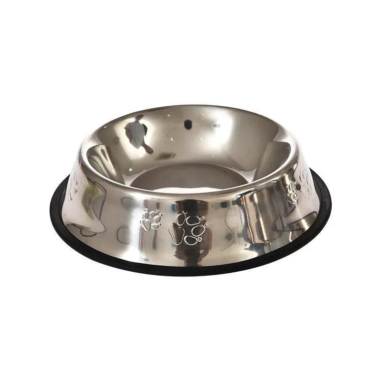 Non Skid Non Spill Pet Feeder Stand Stainless Steel Dog Food Bowl