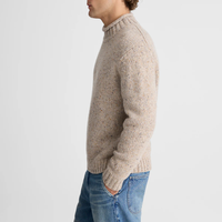 Pull en tricot à col rond côtelé classique pour homme, à manches longues, avec motif à pois dégradé
