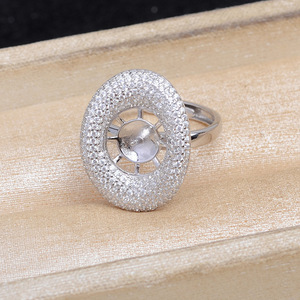 แหวนเงินแท้ S925 สำหรับผู้หญิง อุปกรณ์ DIY สไตล์หรูหราเบาๆ ไข่มุกเม็ดเดี่ยวขนาด 11-12 มม. บนฐานเปล่า รุ่น A6031 - Product Image 2