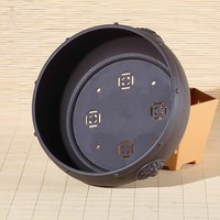 Dia.12cm H.6cm Plastique Chinois Classique Tambour Forme Rond Bonsaï Pot pour Bonsaï