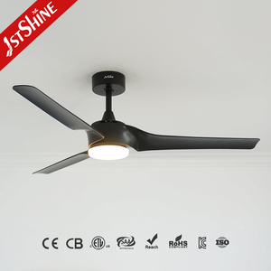 1stshine LED ventilador de techo 220V diseño simple alto flujo de aire negro aspas de plástico ventilador de techo con luz - Product Image 2