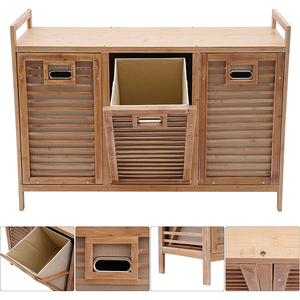 LG Nhà Máy Tùy Chỉnh Sinh Thái Thân Thiện Với Vải Lưu Trữ Hộp <span class=keywords><strong>Hamper</strong></span> Bẩn Đóng Mở Hiện Đại Gấp Giặt Giỏ Với Kệ Và 3 Túi - Product Image 4