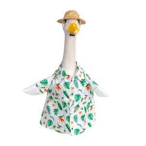 Clothes <b>Summer</b> Hawaiian Shirt Outfit for 23In Cement Goose Statue Beach Outdoor Patio Yard Lawn Art <b>Decoration</b> - Product Image 5