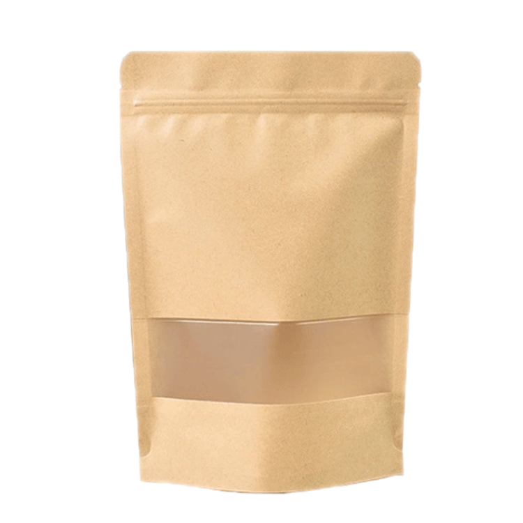 Brown Kraft Packaging Bags с Window, Stand Up Pouch, Ziplock Food Bag, Small Brown Paper Bag