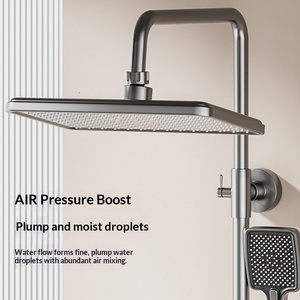 Set Doccia Termostatico con Display Digitale a Tasti Pianoforte, <span class=keywords><strong>Miscelatore</strong></span> a Pioggia <span class=keywords><strong>da</strong></span> Parete per Bagno - Product Image 3