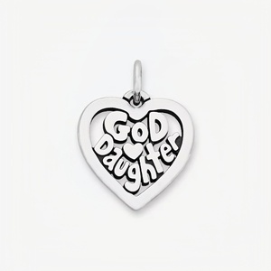 Nouveau Charm Cœur Fille de Dieu en Argent Sterling 925 en Gros pour Femmes et Filles, Accessoires de Bracelet et Collier, Bijoux Personnalisés - Product Image 5