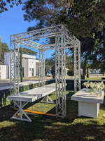 Structure de scène en alliage d'aluminium de haute qualité certifiée TUV, avec connecteurs carrés argentés, pour DJ, concerts, fêtes et événements
