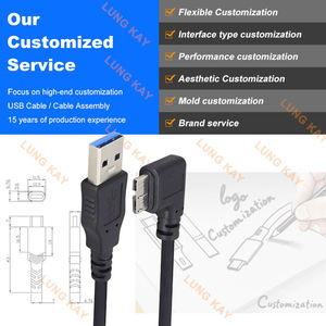 Cable USB 3 Micro B de 0.2m LUNG KAY, Carga Rápida de 3A, Transferencia de Datos de 5Gbps, Cable USB 3.0 Tipo A Macho a Tipo Micro B de 90 Grados - Product Image 3