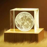 Veilleuse en verre cristal K9 de haute qualité, cube 3D poli, gravure laser personnalisée, décoration d'intérieur LED, cadeau, vente en gros