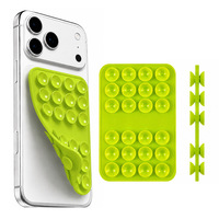 Support de téléphone à ventouse double face en silicone, personnalisable avec logo, faible MOQ, souple, étanche et réutilisable