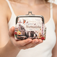 Porte-monnaie souvenir de voyage imprimé avec fermoir à pression métallique, petite pochette à rouge à lèvres en cuir PU pour cadeau touristique, logo personnalisé