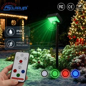 Lampes solaires à thème Halloween/Noël pour extérieur, jardin, avec capteur <span class=keywords><strong>de</strong></span> mouvement et télécommande, changement <span class=keywords><strong>de</strong></span> couleur des lumières - Product Image 1