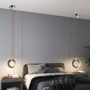 Luminaire suspendu moderne minimaliste de luxe italien, petit luminaire suspendu à double tête pour chambre à coucher, salon, long mur de fond - Product Image 2